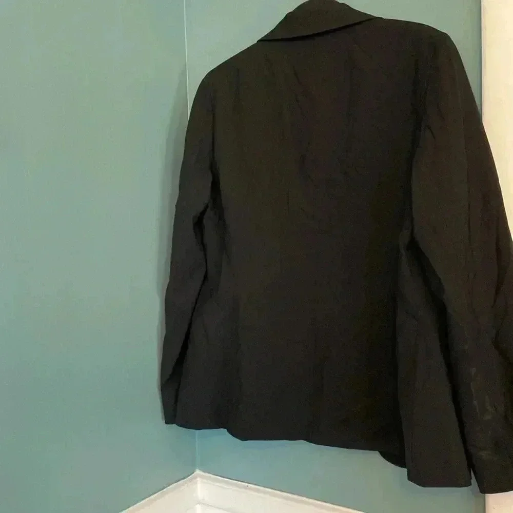 Lafayette 148 women’s black blazer - size 12 - wool blend - 2 button closure